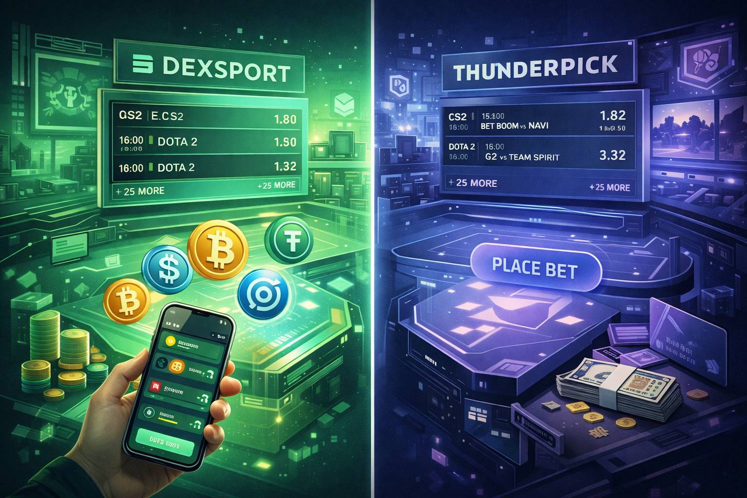 Dexsport vs Thunderpick: Which Is the Better Crypto Sportsbook for eSports?