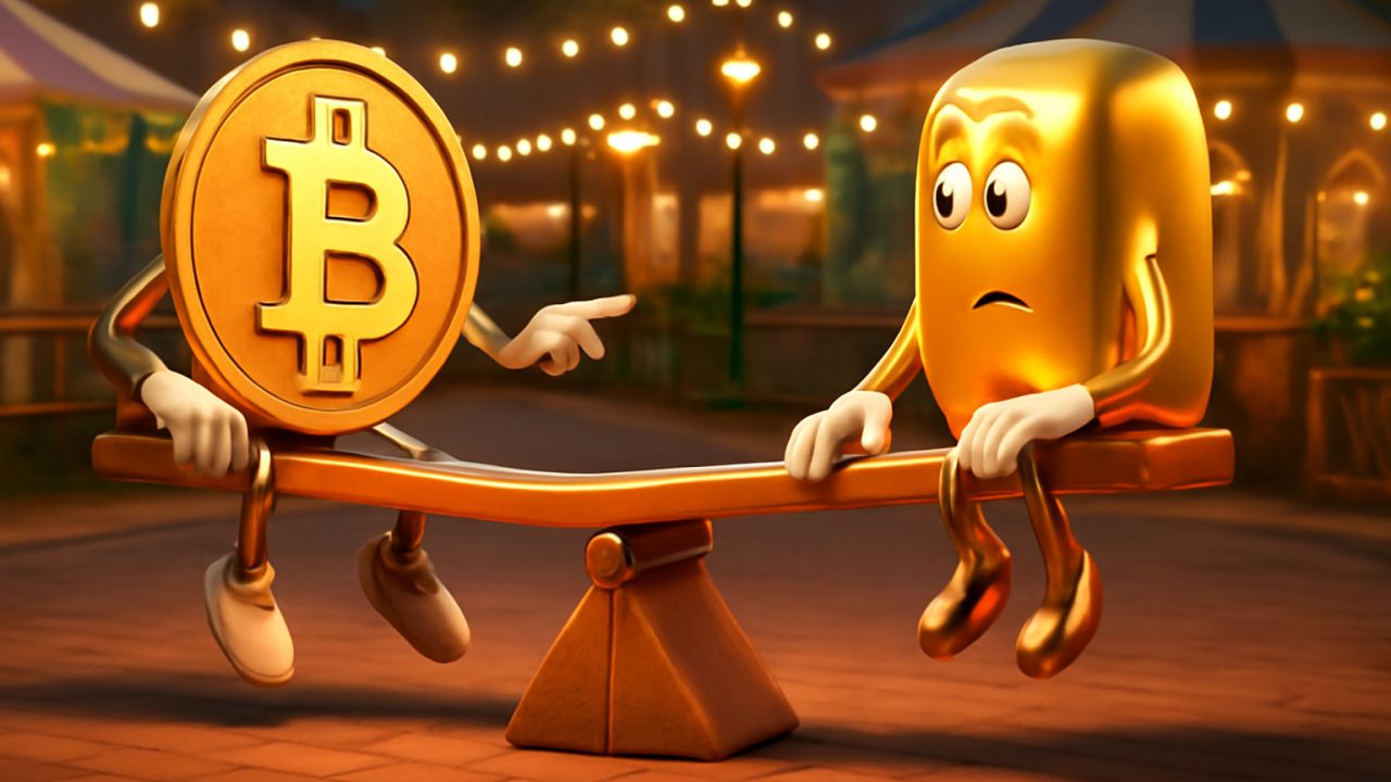 Bitcoin and Gold Together on a Carnival Seesaw with a Weak Center Pivot