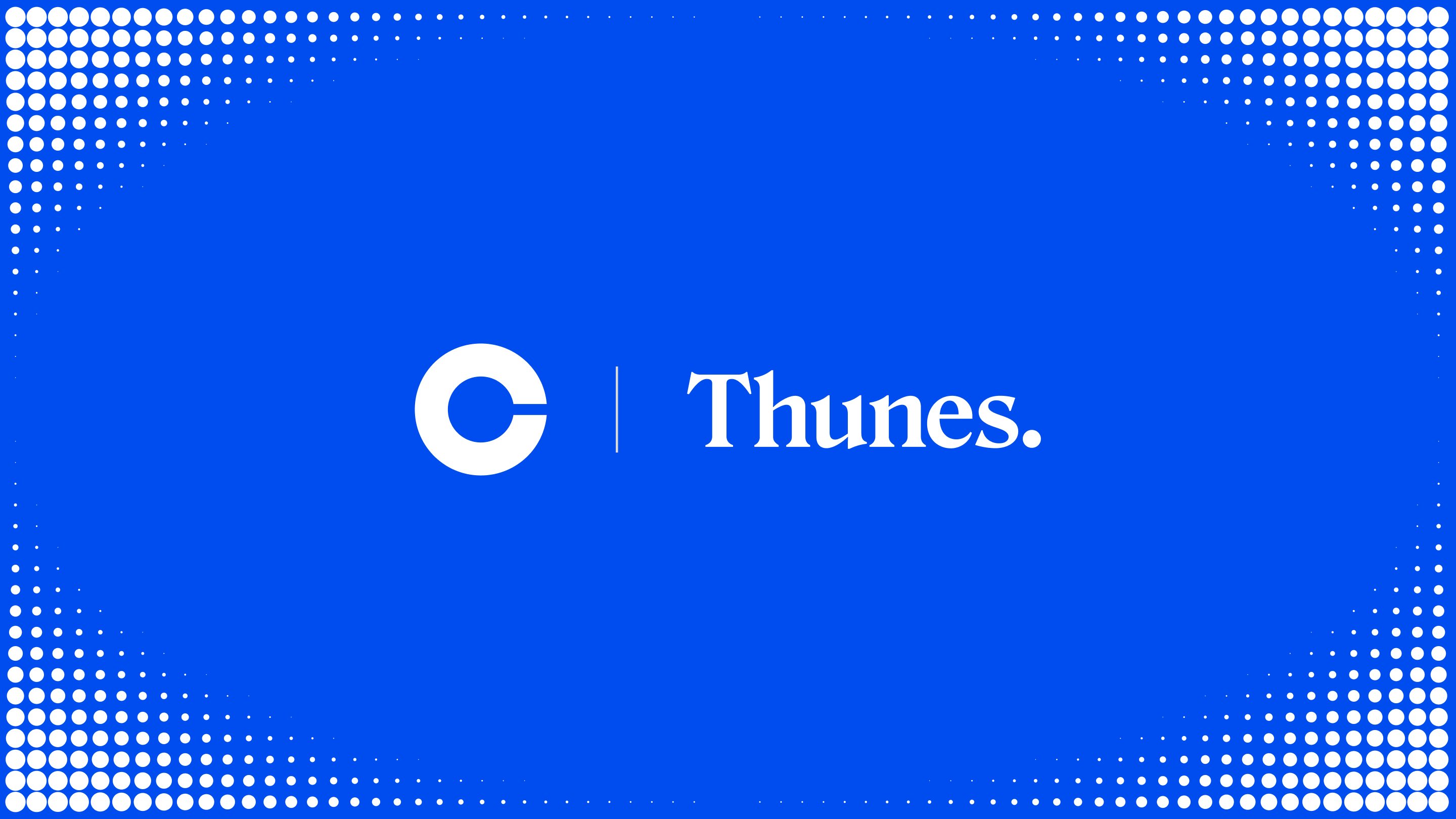 Coinbase and Thunes co-branded announcement graphic