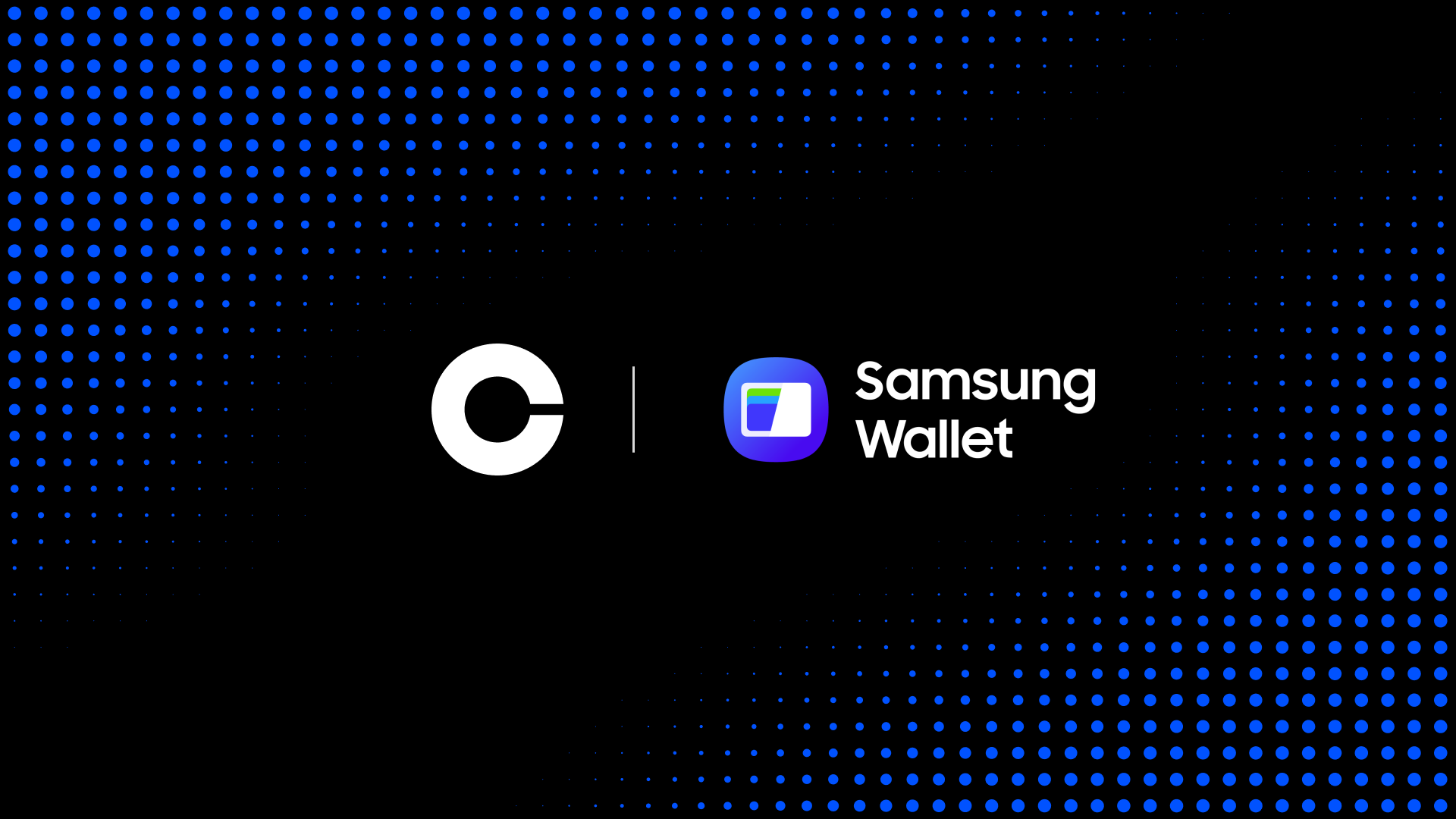 Coinbase and Samsung Wallet branding graphic