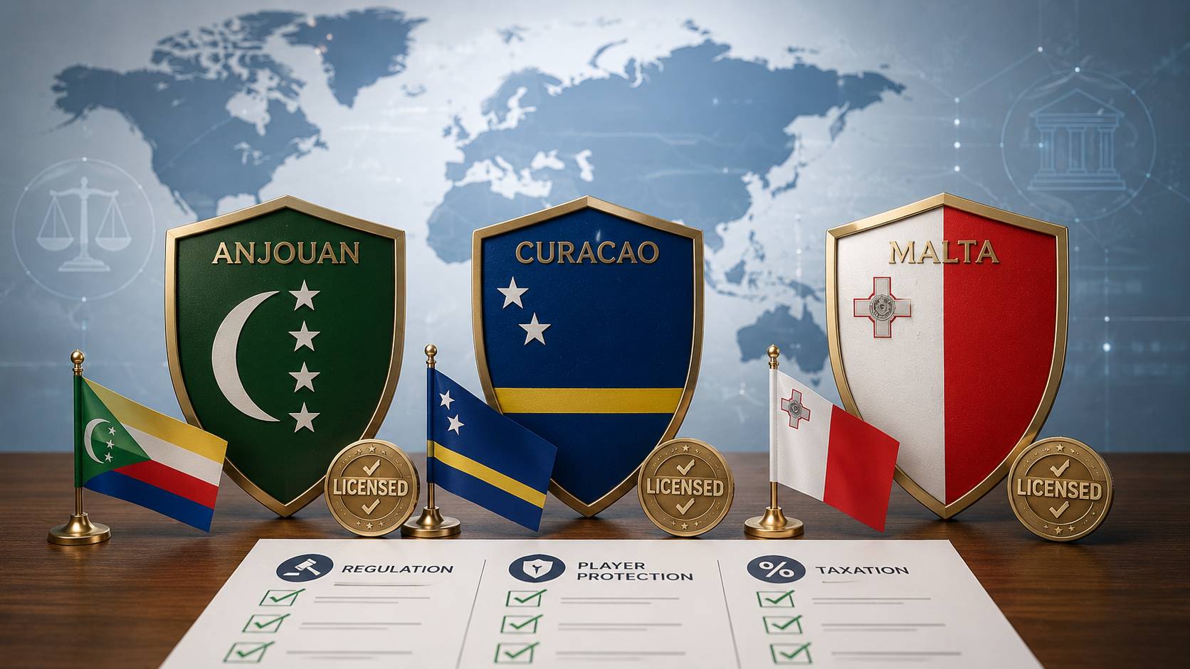 Anjouan, Curacao, and Malta Licensing Compared