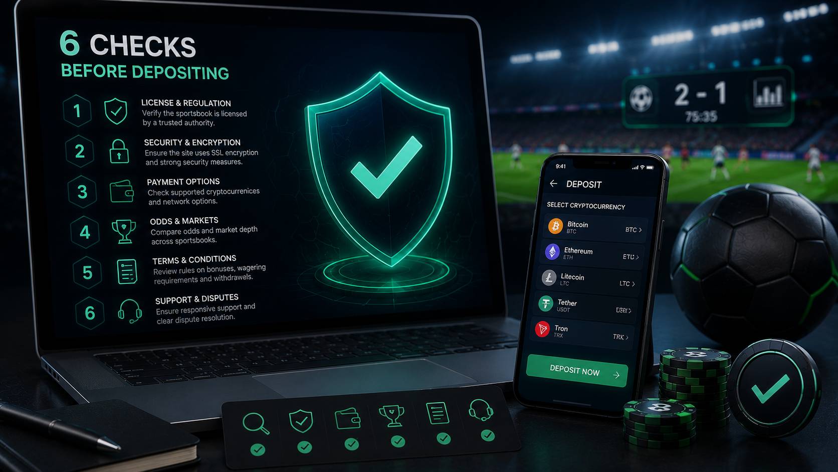 6 Checks Before Depositing at a Crypto Sportsbook