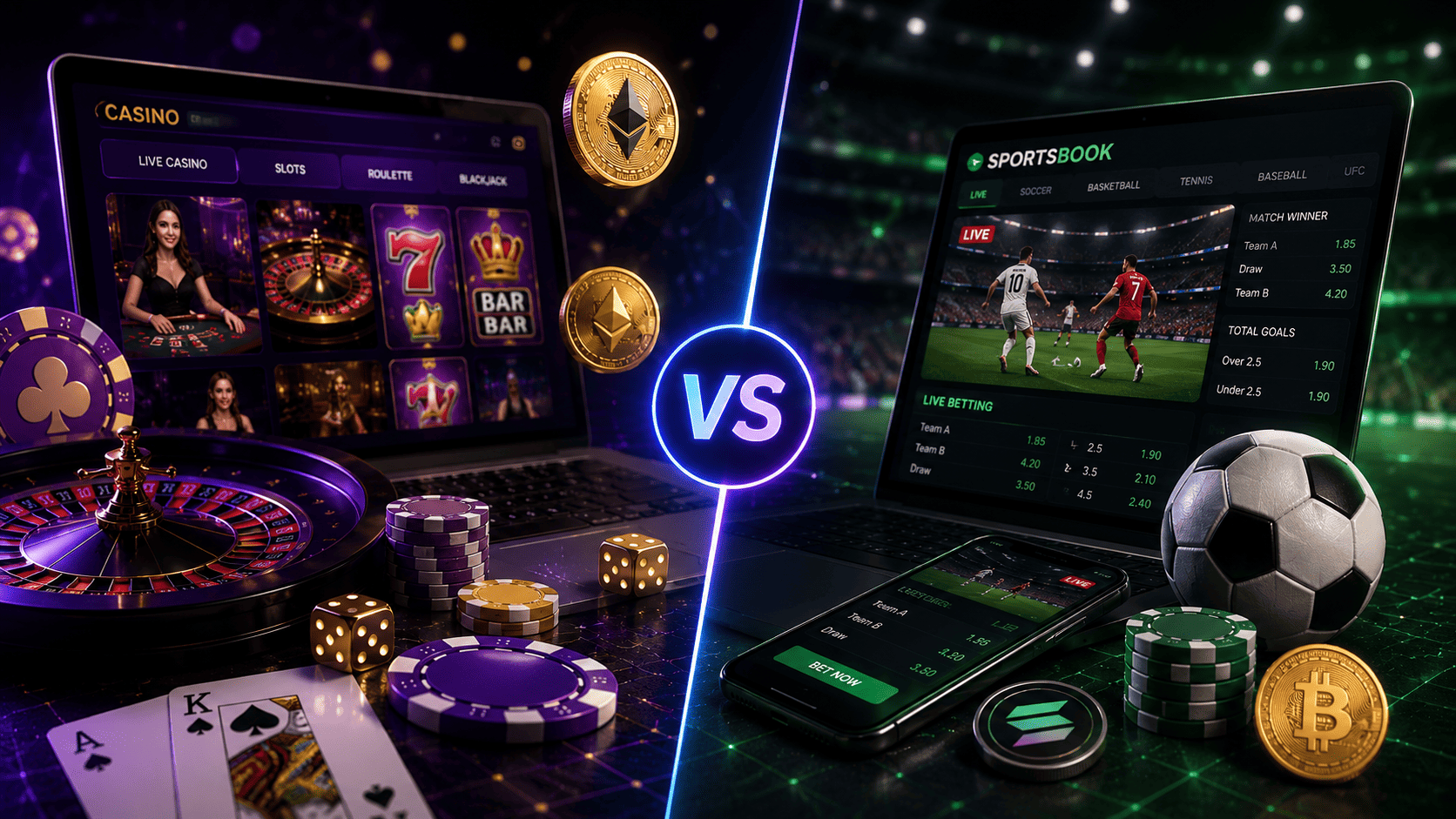 Choosing Between a Crypto Casino and a Crypto Sportsbook