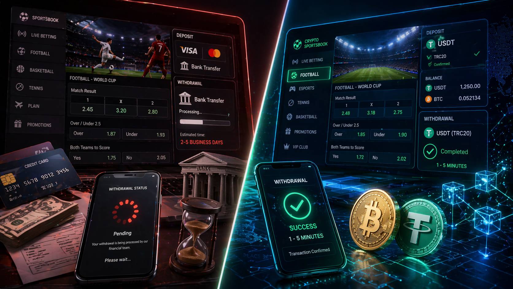 Crypto vs Fiat Betting for the World Cup: Speed, Fees, Privacy