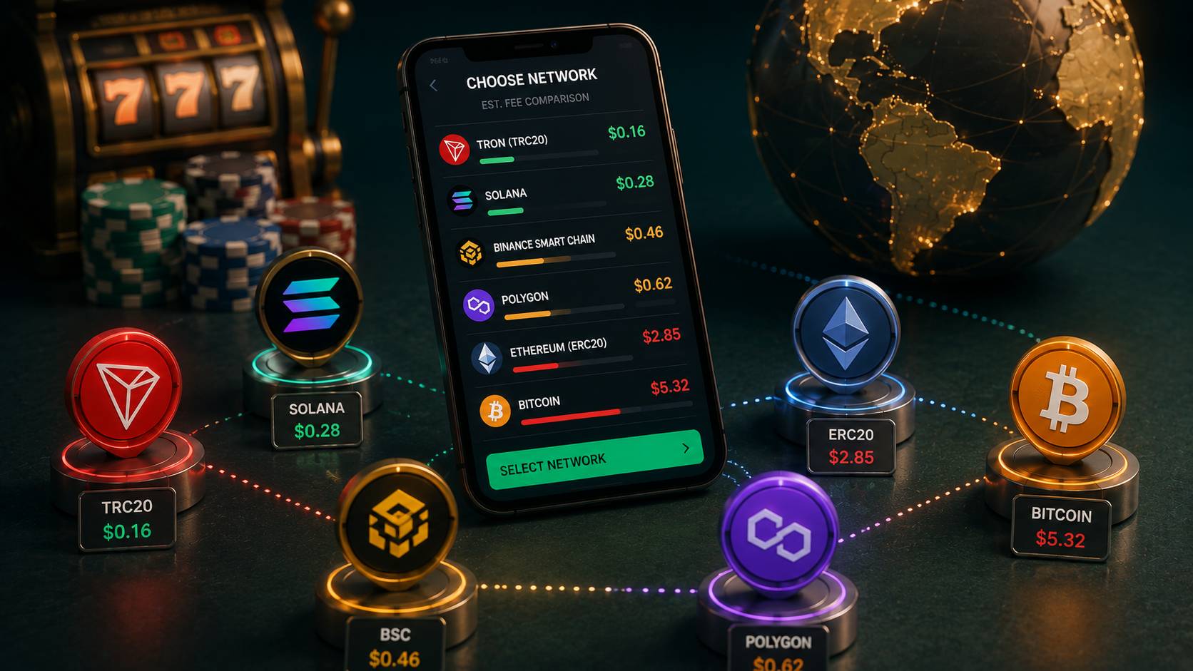 Picking the Lowest-Fee Chain to Fund a Crypto Casino Balance