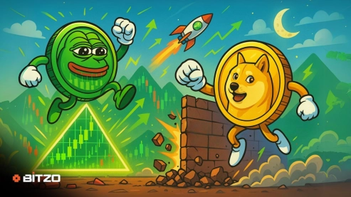 PEPE Triggers a Bullish Triangle Pattern while Dogecoin Readies for a 40% Breakout Past Critical Resistance