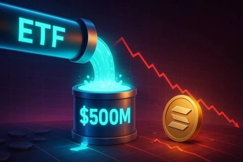 Solana Staking ETF Hits $500M in 18 Days — But Price Still Down 10% Weekly