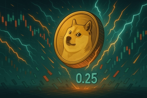 Massive DOGE Volatility Returns — Analysts Eye $0.25 Rebound Zone Amid Market Chaos
