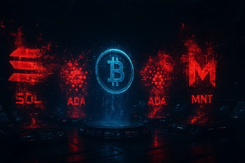 Altcoins Bleed Harder Than Bitcoin: SOL, ADA, MNT Down Over 15% This Week