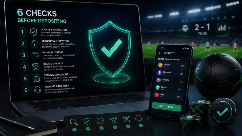 6 Checks Before Depositing at a Crypto Sportsbook