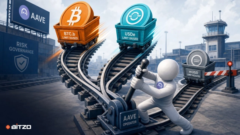 Aave Raises BTC.b and USDe Limits While Cutting mUSD Exposure