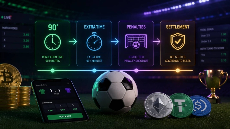 Settlement Rules on a Crypto Sports Bet: 90 Minutes, Extra Time, Penalties