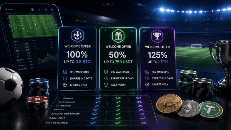 Crypto Sportsbook Welcome Offers Compared on Terms