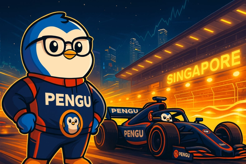 Pudgy Penguins Mascot Heads to Singapore F1 — Could PENGU Ride Hype to New Highs?